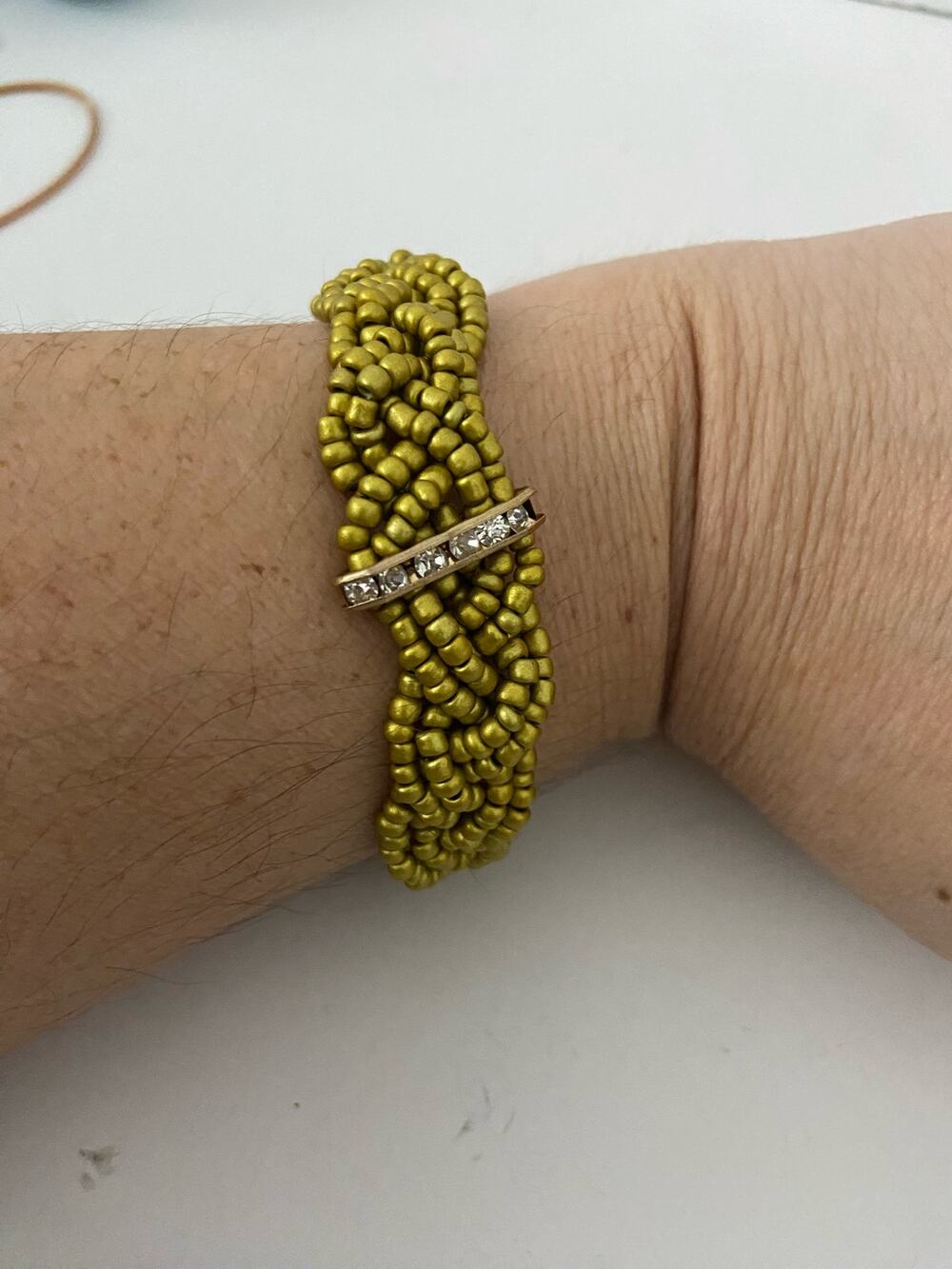 yellow beaded bracelet